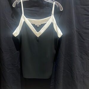 Calvin Klein Black and White Women's Top XL
